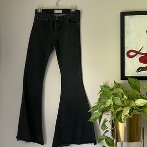 NWOT 28 short black free people bellbottom jeans